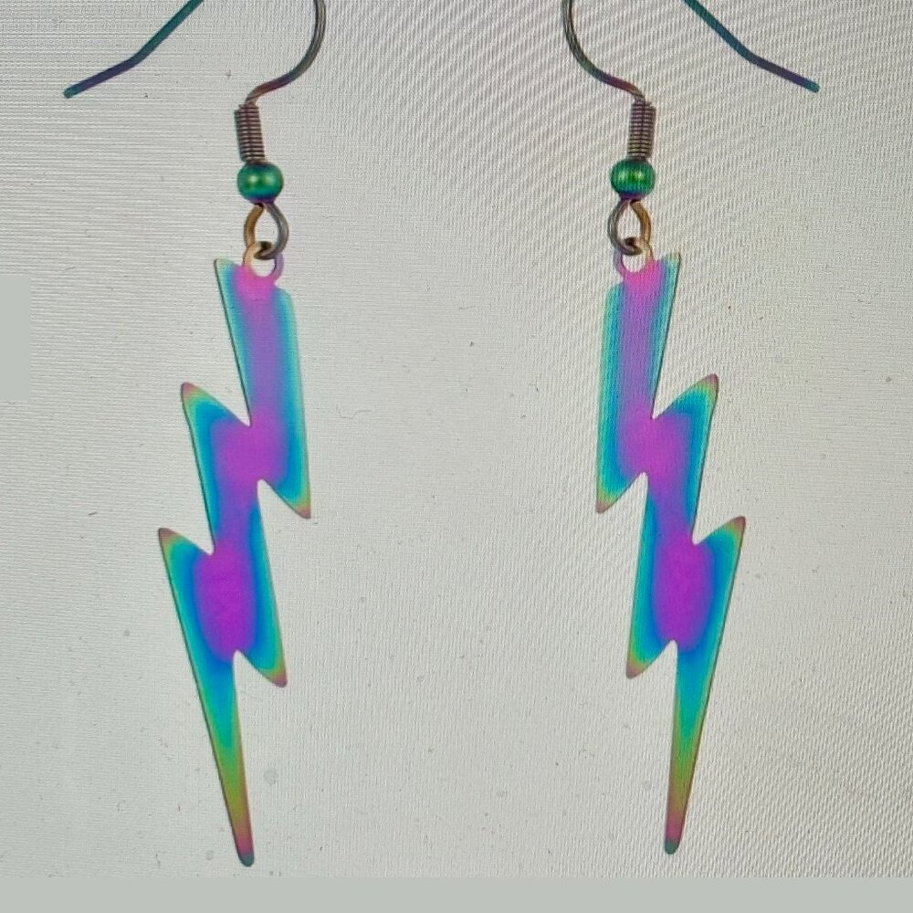 🌈 Rainbow sale! 🌈 Rnbw titanium lightning bolt earrings, as low as $10 bundled